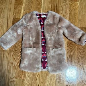 Faux fur star coat with Rainbow lining